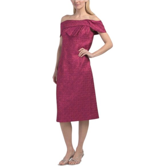 TERI JON Off The Shoulder Cocktail Mini Dress TERI JON Off The Shoulder Cocktail Mini Dress